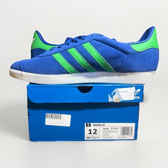 Adidas Gazelle Royal Blue Energy Green Sneakers AthleticMen'sSize 12